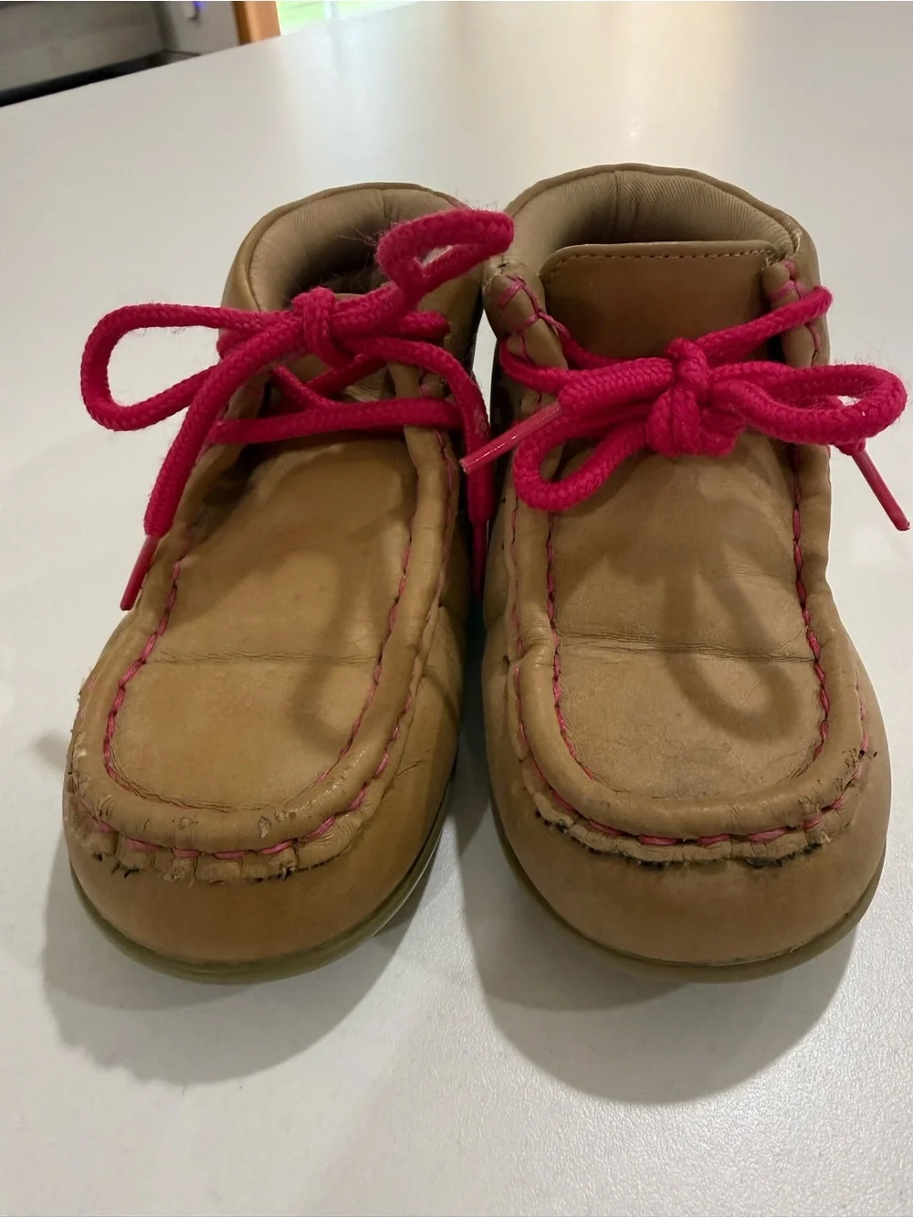 Twister Toddler Size 6 Tan Pink Moc Toe Chukka Shoes Boots